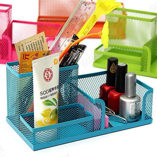 Metal Mesh Cosmetic Makeup Brush Pen Office Desktop Storage Box Metal Mesh Cosmetic Makeup Brush Pen Office Desktop Storage Box
