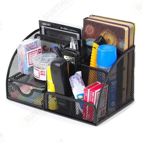 Metal Pen Holder Desktop Organizer Student Cosmetic Makeup Storage Box Racks 7 Grids desk Accessories Container Metal Pen Holder Desktop Organizer Student Cosmetic Makeup Storage Box Racks 7 Grids desk Accessories Container