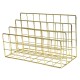 MW-021 Simple Iron Bookshelf 3 Slots Desktop Books Files Organizer Holder