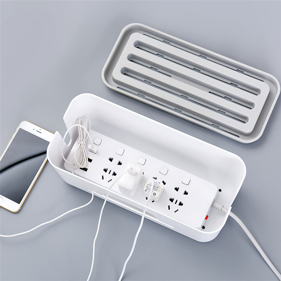 Multi-Functional Cable Management Box Socket Computer Office Desktop ...