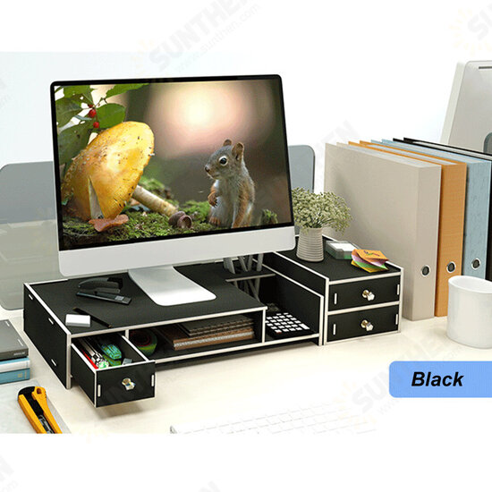 Multi-function Desktop Monitor Stand Wood Shelf Plinth Computer Screen Riser Laptop Strong Laptop Stand Holder Wooden Lapdesks