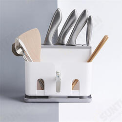 Multifunctional Kitchen Desktop Storage Shelf Rack Plastic Cutter Chopsticks Drain Rack Chopsticks Tableware Rack Organizer Multifunctional Kitchen Desktop Storage Shelf Rack Plastic Cutter Chopsticks Drain Rack Chopsticks Tableware Rack Organizer