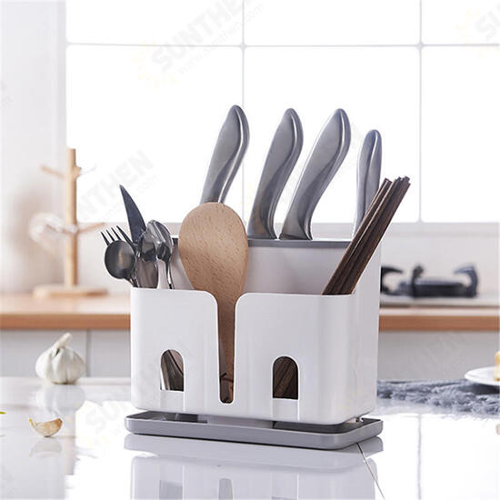 Multifunctional Kitchen Desktop Storage Shelf Rack Plastic Cutter Chopsticks Drain Rack Chopsticks Tableware Rack Organizer