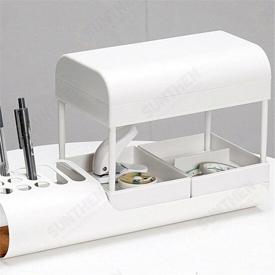 Office Stationery Desktop Storage Box Minimalist Multi-Layer Organizer Pen Holder Storage Container Cosmetic Storage Rack