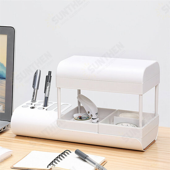 Office Stationery Desktop Storage Box Minimalist Multi-Layer Organizer Pen Holder Storage Container Cosmetic Storage Rack