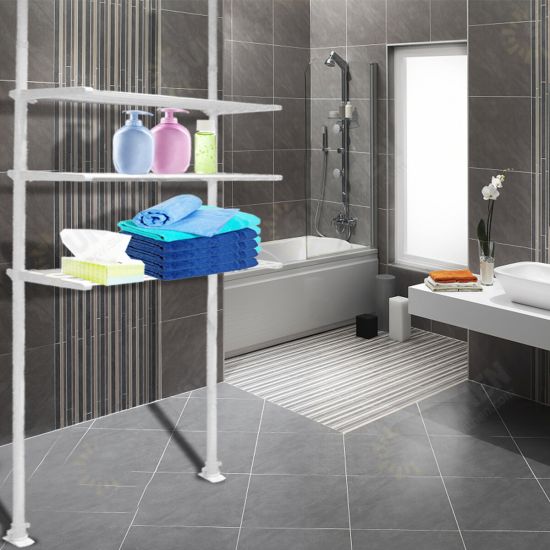 Over Toilet Rack Bathroom Storage Shelf Kitchen Space Saving Organizer Bath Towels Shampoo Shower Gel Holder