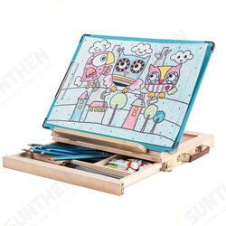 PSE2 Wooden Desktop Portable Painting Easel Simplicity Design Multifunctional Shelf with Drawer for Home Office PSE2 Wooden Desktop Portable Painting Easel Simplicity Design Multifunctional Shelf with Drawer for Home Office