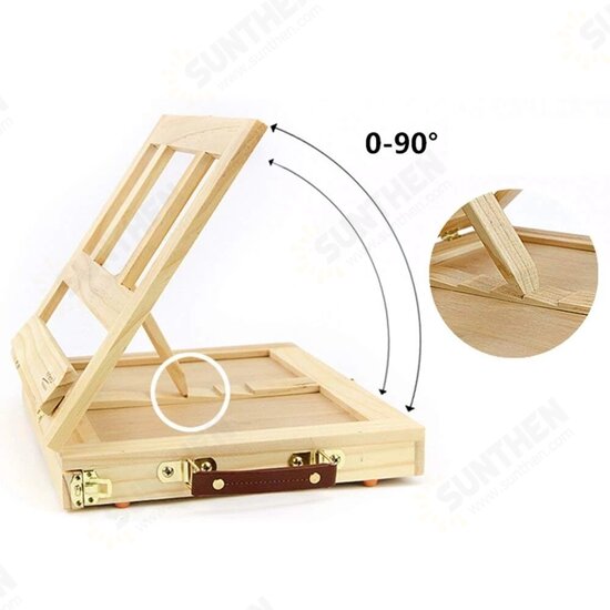 PSE2 Wooden Desktop Portable Painting Easel Simplicity Design Multifunctional Shelf with Drawer for Home Office