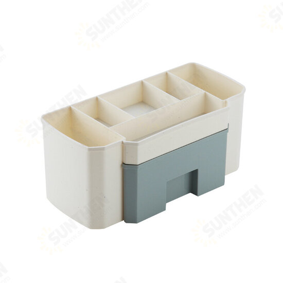 Plain Color Desktop Cosmetic Case With Small Drawer Storage Box Storage Box Desktop Organizer