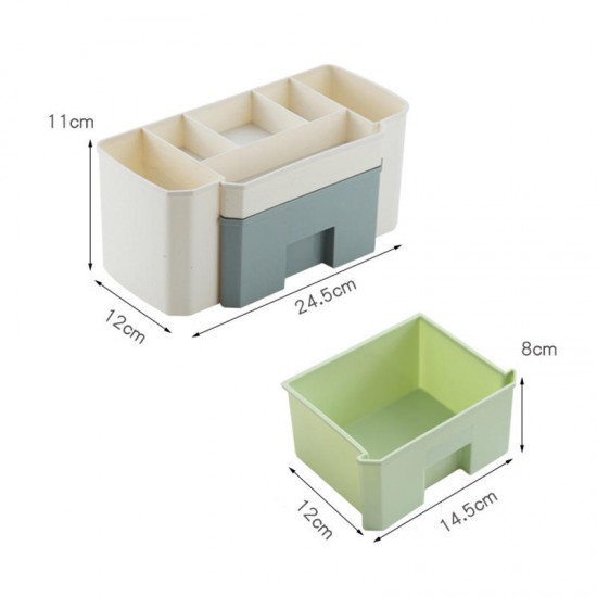 Plain Color Desktop Cosmetic Case With Small Drawer Storage Box Storage Box Desktop Organizer