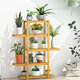 Plant Shelves Bamboo Potted Plant Stand Rack Multiple Flower Pot Holder Shelf Indoor Outdoor Planter Display Shelf Organizer