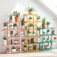 Plant Shelves Bamboo Potted Plant Stand Rack Multiple Flower Pot Holder Shelf Indoor Outdoor Planter Display Shelf Organizer