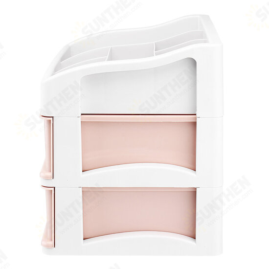 Plastic 2 Layers Cosmetic Storage Box Multifunction Desktop Storage Boxes Drawer Makeup Organiser Stationery Storage