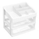 Plastic 2 Layers Cosmetic Storage Box Multifunction Desktop Storage Boxes Drawer Makeup Organiser Stationery Storage