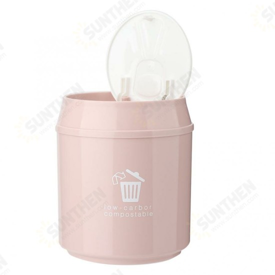 Plastic Small Waste Bin Cute Mini Trash Can Desktop Trash Basket Table Home Office Trash Can Dustbin Sundries Barrel Box