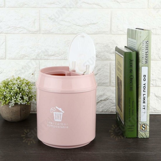 Plastic Small Waste Bin Cute Mini Trash Can Desktop Trash Basket Table Home Office Trash Can Dustbin Sundries Barrel Box