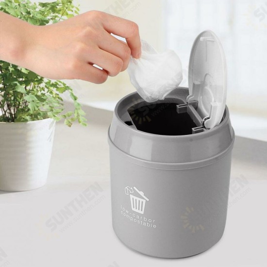 Plastic Small Waste Bin Cute Mini Trash Can Desktop Trash Basket Table Home Office Trash Can Dustbin Sundries Barrel Box