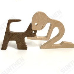 Puppy Family Wood Carving Ornaments Crafts Creative Desktop Decoration Wooden Puppy for Home Office Puppy Family Wood Carving Ornaments Crafts Creative Desktop Decoration Wooden Puppy for Home Office