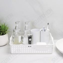 2 Pcs/pack Desktop Storage Basket Kitchen Plastic Hollow Basket Storage Box Bathroom Cosmetic Storage Organizer Holder 2 Pcs/pack Desktop Storage Basket Kitchen Plastic Hollow Basket Storage Box Bathroom Cosmetic Storage Organizer Holder