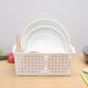 2 Pcs/pack Desktop Storage Basket Kitchen Plastic Hollow Basket Storage Box Bathroom Cosmetic Storage Organizer Holder