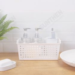 2 Pcs/pack Desktop Storage Basket Kitchen Plastic Hollow Basket Storage Box Bathroom Cosmetic Storage Organizer Holder 2 Pcs/pack Desktop Storage Basket Kitchen Plastic Hollow Basket Storage Box Bathroom Cosmetic Storage Organizer Holder