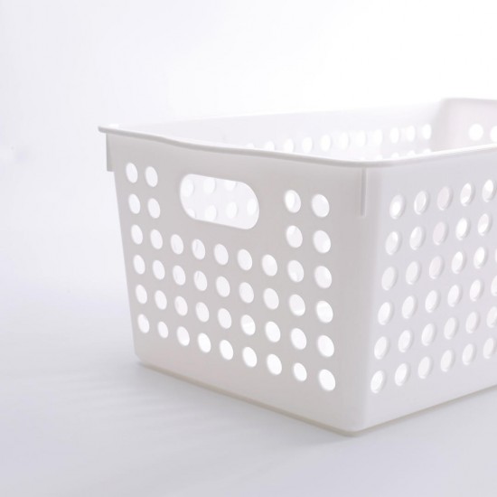 2 Pcs/pack Desktop Storage Basket Kitchen Plastic Hollow Basket Storage Box Bathroom Cosmetic Storage Organizer Holder