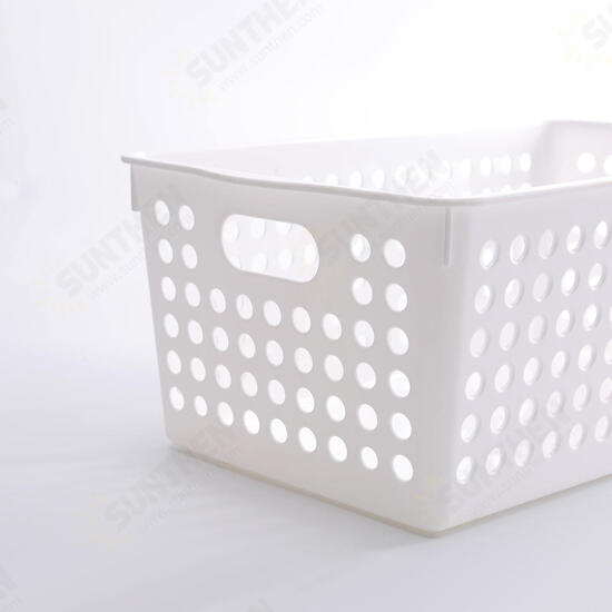 2 Pcs/pack Desktop Storage Basket Kitchen Plastic Hollow Basket Storage Box Bathroom Cosmetic Storage Organizer Holder