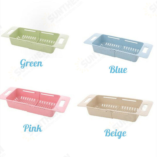 Retractable Sink Hollowed Out Rain Storage Basket Multi-Purpose Hheat Straw Fruit and Vegetable Racks Vegetable Washing Basket