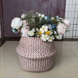 Sea grass Belly Basket Storage Plant Pot Foldable Laundry Nursery Room Decor Sea grass Belly Basket Storage Plant Pot Foldable Laundry Nursery Room Decor