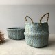 Sea grass Belly Basket Storage Plant Pot Foldable Laundry Nursery Room Decor