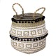 Seagrass Woven Storage Basket Plant Wicker Hanging Baskets Garden Flower Vase Potted Foldable Pot with Handle & Small Ball