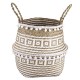 Seagrass Woven Storage Basket Plant Wicker Hanging Baskets Garden Flower Vase Potted Foldable Pot with Handle & Small Ball