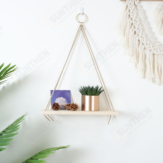 Single/Double/Three Layer Wall Storage Rack Flower Stand Wall Decoration Sling Twine Shelf