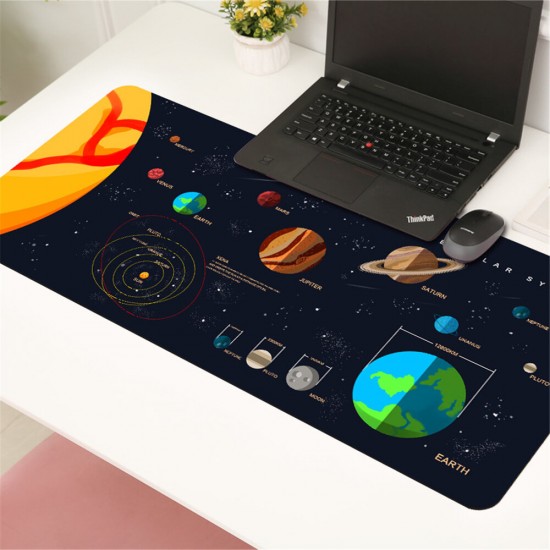 Solar System Game Mouse Pad Large Size Waterproof Desktop Game Thickened Locked Edge Anti-slip Rubber Mouse Mat For Home Office