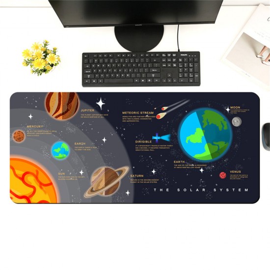 Space Game Mouse Pad Large Size Desktop Game Thickened Locked Edge Anti-slip Rubber Mouse Mat Desk Mat For Home Office