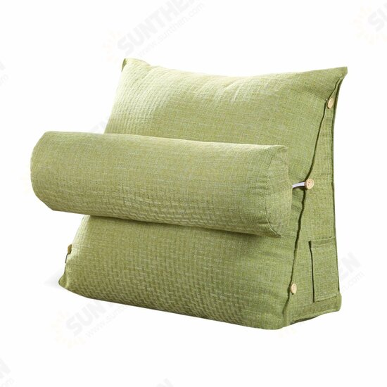 Triangle Wedge Pillow, Cotton and Linen Reading Backrest Cushion Bed Backrest Positioning Back Support Pillow Office Waist Back Cushion for Bed Sofa