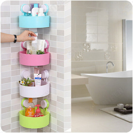 Triangular Bathroom Shelf Wall Hanging Bathroom Suction Cup Corner Rack Shelf Storage Rack