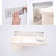 Wall Mounted Hair Dryer Rack Holder Bathroom Multi-function Storage Rack No Drilling Plastic Bracket with Two Hooks