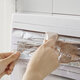 Wall-Mounted Refrigerator Cling Film Storage Rack Wrap Cutter Wall Hanging Towel Paper Holder Home Kitchen