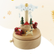 Wooden Christmas Music Box Crafts Christmas Tree Snowflake Gifts Cartoon Desktop Decoration 16cm*11cm