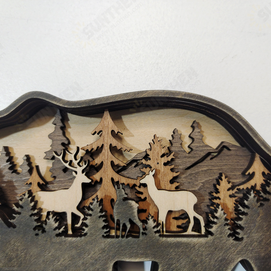 Wooden Crafts Decorative Ornaments Elk Brown Bears Animal Style Christmas Decoration Gifts Home Office Supplies