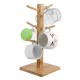 Wooden Cup Holder Teacup Mug Drain Rack Stand 6 Cups Drain Cup Hanging Stand Coffee Cup Display Stand