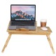 Wooden Folding Computer Desk Adjustable Angle Multifunctional Folding Desk with Drawer for Bed Sofa Supplies
