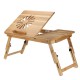 Wooden Folding Computer Desk Adjustable Angle Multifunctional Folding Desk with Drawer for Bed Sofa Supplies
