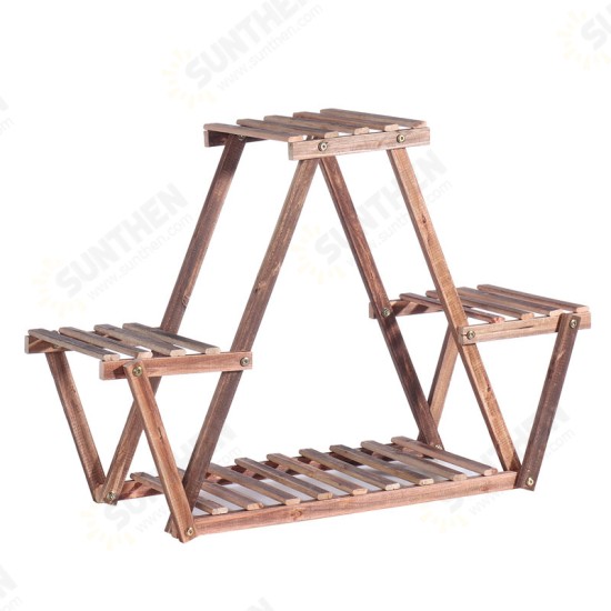 Wooden Outdoor Plant Pot Stand Flower Display Shelf Home Garden Indoor Flower Pot Stand Rack