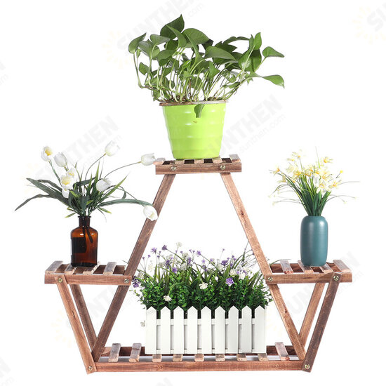 Wooden Outdoor Plant Pot Stand Flower Display Shelf Home Garden Indoor Flower Pot Stand Rack