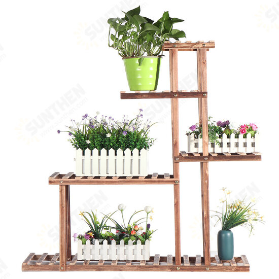 Wooden Outdoor Plant Pot Stand Flower Display Shelf Home Garden Indoor Flower Pot Stand Rack