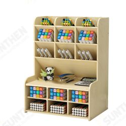Wooden Pencil Pen Storage Box Tilting Desktop Stationary Holder Organizer Home Office Supplies Storage Rack Wooden Pencil Pen Storage Box Tilting Desktop Stationary Holder Organizer Home Office Supplies Storage Rack