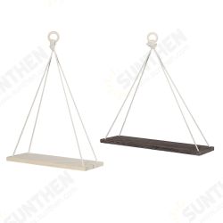 Wooden Rope Hanging Wall Shelf Vintage Floating Storage Rack Home Office Decoration Wooden Rope Hanging Wall Shelf Vintage Floating Storage Rack Home Office Decoration