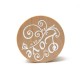 Wooden Round Handwriting Wishes Sentiment Words Floral Pattern Rubber Stamp